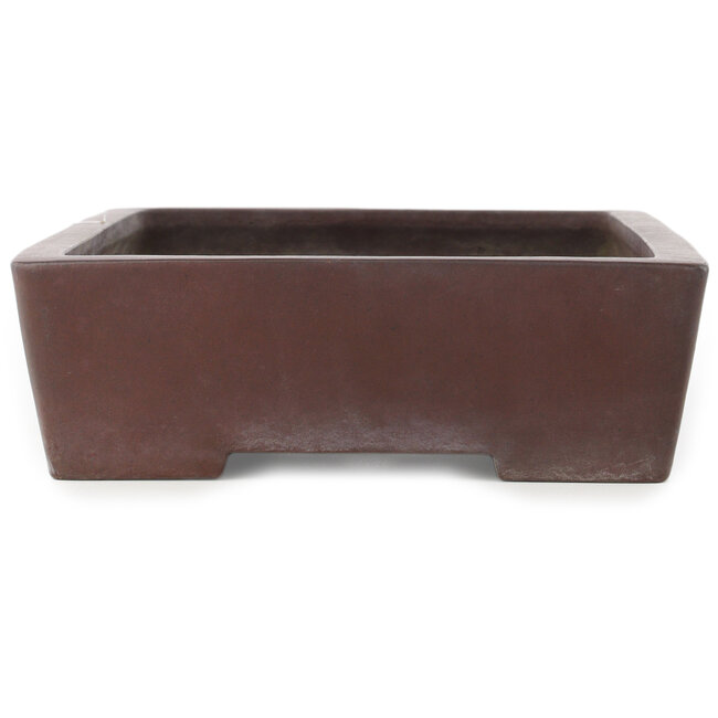 Rectangular unglazed bonsai pot by Yamaaki - 375 x 260 x 80 mm