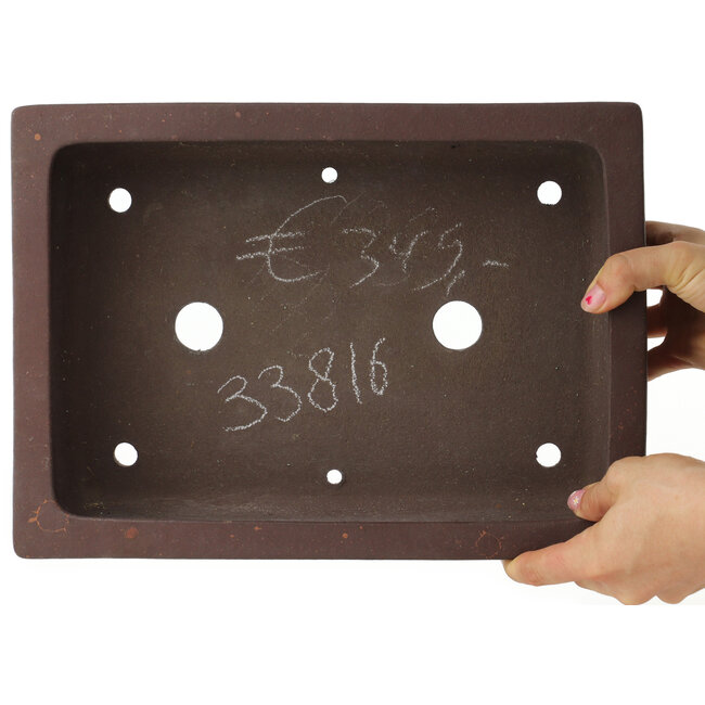 Maceta rectangular sin esmaltar para bonsái de Yamaaki - 327 x 236 x 100 mm