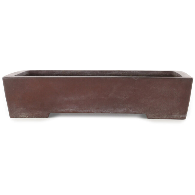 Rectangular unglazed bonsai pot by Yamaaki - 375 x 260 x 80 mm