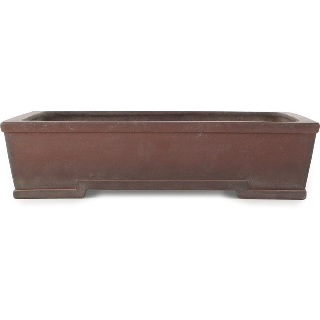 Rectangular unglazed bonsai pot by Yamaaki - 375 x 302 x 90 mm