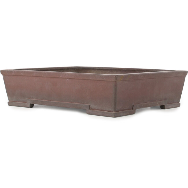 Rectangular unglazed bonsai pot by Yamaaki - 375 x 302 x 90 mm
