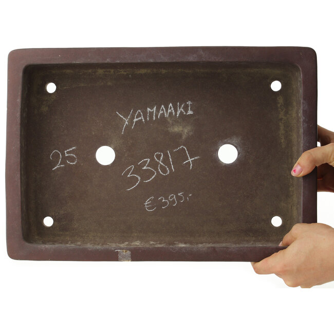 Maceta rectangular sin esmaltar para bonsái de Yamaaki - 375 x 260 x 80 mm