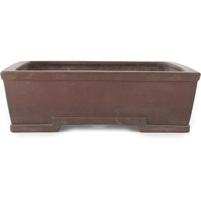 Maceta rectangular sin esmaltar para bonsái de Yamaaki - 375 x 302 x 90 mm