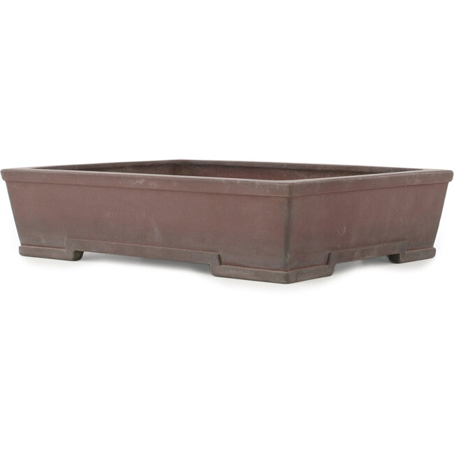 Maceta rectangular sin esmaltar para bonsái de Yamaaki - 375 x 302 x 90 mm
