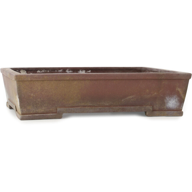 Rectangular unglazed bonsai pot by Yamaaki - 378 x 300 x 90 mm