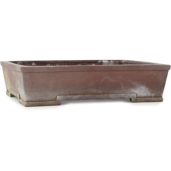 Rectangular unglazed bonsai pot by Yamaaki - 378 x 300 x 90 mm