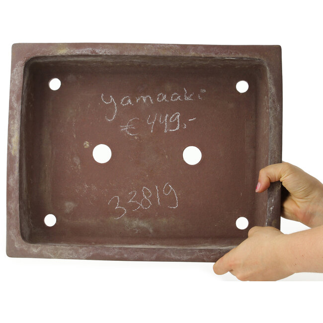 Vaso bonsai rettangolare non smaltato di Yamaaki - 378 x 300 x 90 mm