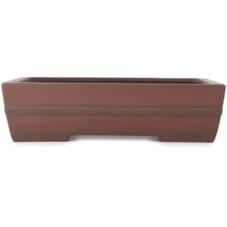  Yamaaki Maceta para bonsái rectangular sin esmaltar de 375 mm de Yamaaki, Tokoname, Japón