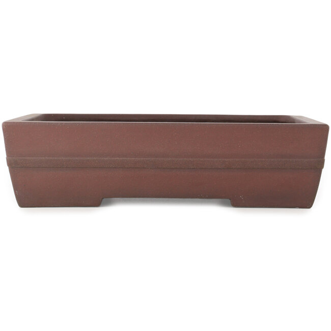 Rectangular unglazed bonsai pot by Yamaaki - 375 x 275 x 95 mm