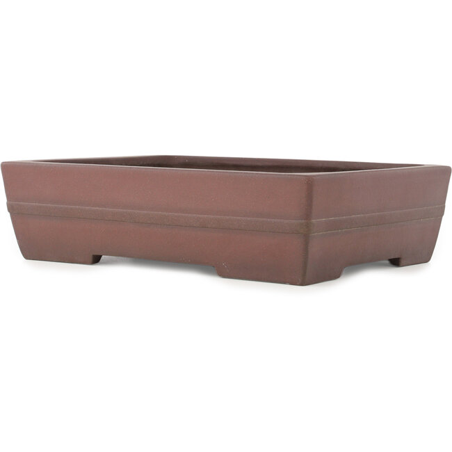 Pot à bonsaï rectangulaire non émaillé de Yamaaki - 375 x 275 x 95 mm
