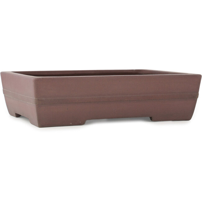 Rectangular unglazed bonsai pot by Yamaaki - 375 x 275 x 95 mm