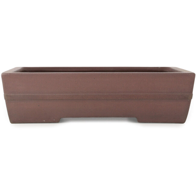 Rectangular unglazed bonsai pot by Yamaaki - 375 x 275 x 95 mm