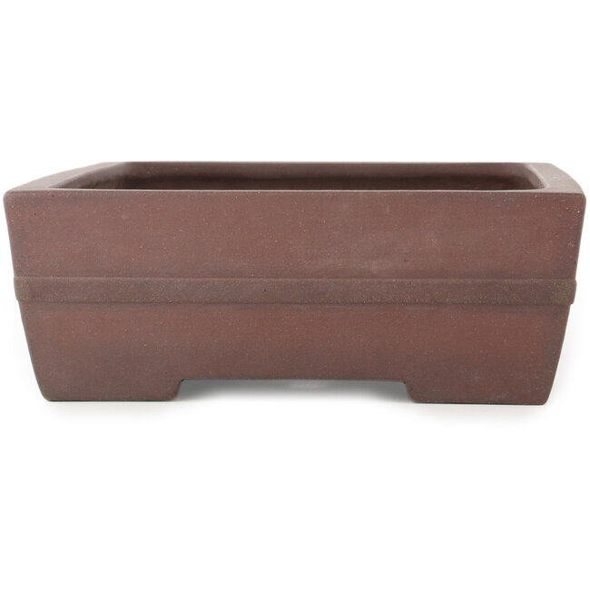 Rectangular unglazed bonsai pot by Yamaaki - 375 x 275 x 95 mm