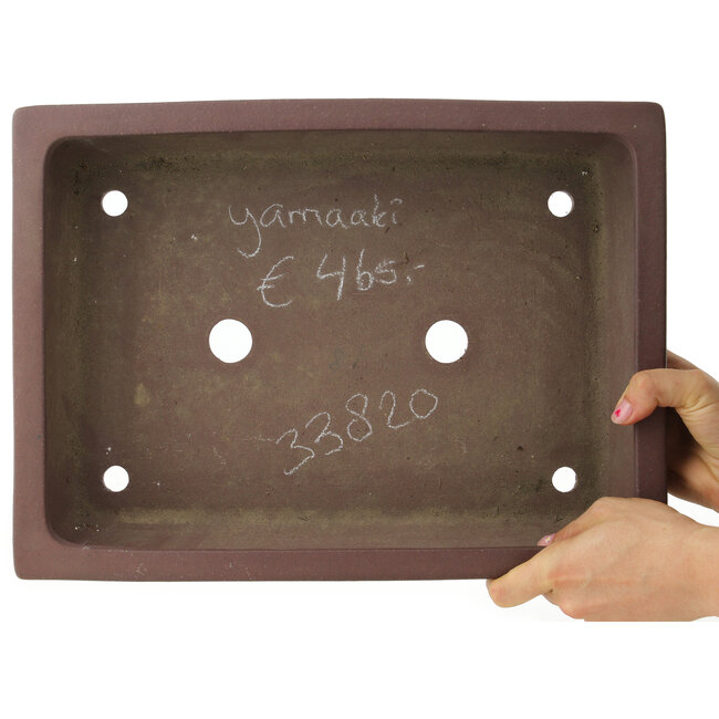Maceta rectangular sin esmaltar para bonsái de Yamaaki - 375 x 275 x 95 mm