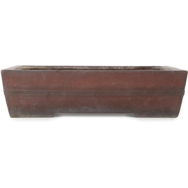 Rectangular unglazed bonsai pot by Yamaaki - 405 x 300 x 102 mm
