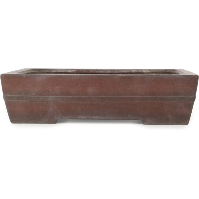 Maceta rectangular sin esmaltar para bonsái de Yamaaki - 405 x 300 x 102 mm