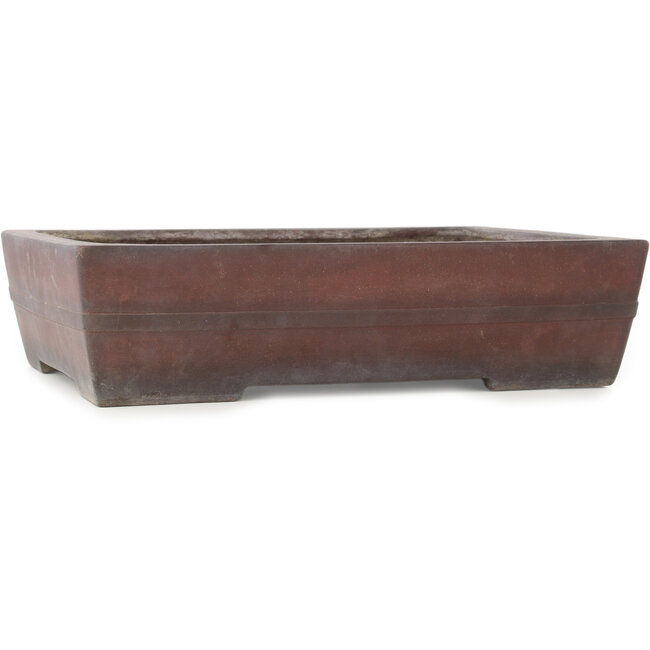 Rechthoekige ongeglazuurde bonsaipot van Yamaaki - 405 x 300 x 102 mm
