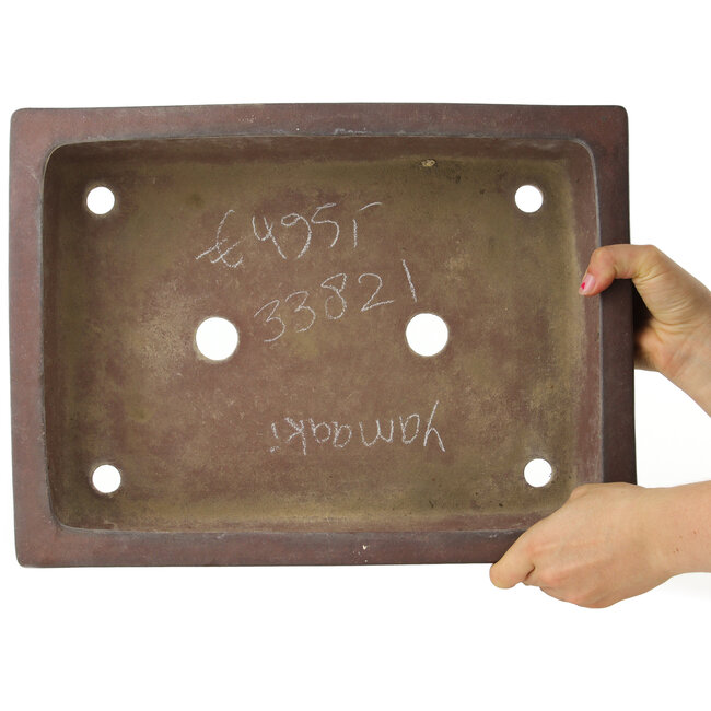 Maceta rectangular sin esmaltar para bonsái de Yamaaki - 405 x 300 x 102 mm