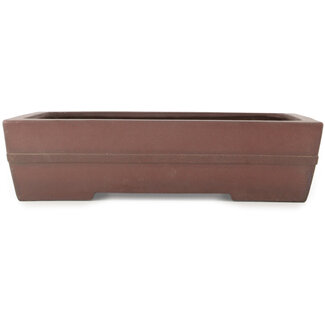  Yamaaki Maceta para bonsái rectangular sin esmaltar de 405 mm de Yamaaki, Tokoname, Japón