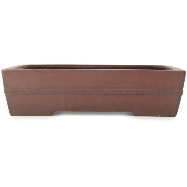 Rectangular unglazed bonsai pot by Yamaaki - 405 x 300 x 100 mm