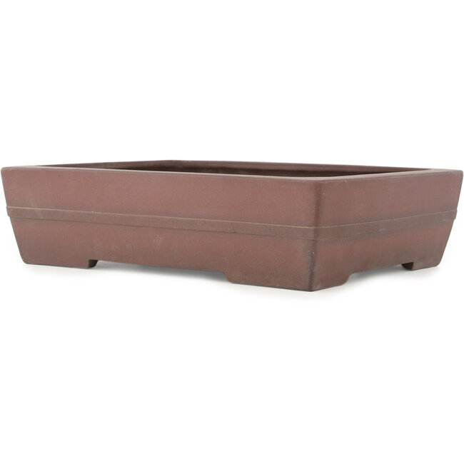 Rectangular unglazed bonsai pot by Yamaaki - 405 x 300 x 100 mm