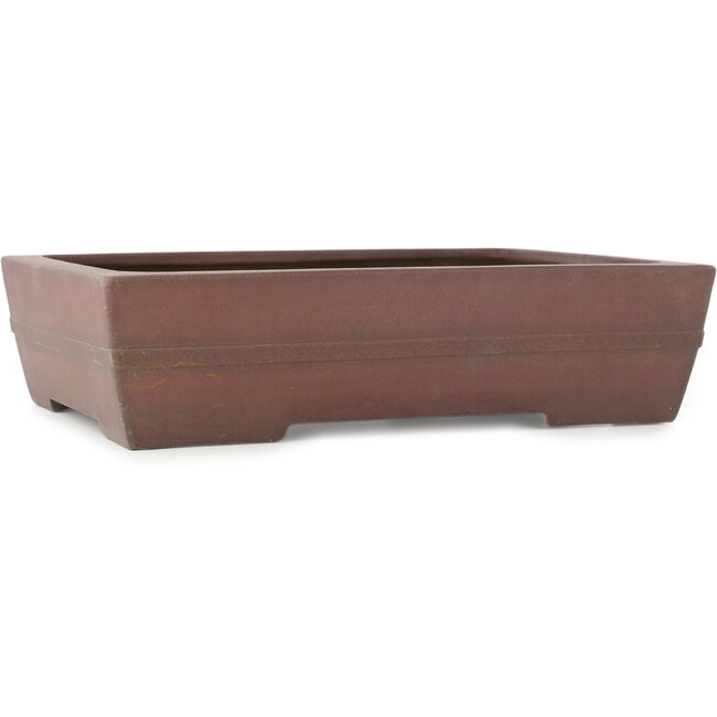 Rectangular unglazed bonsai pot by Yamaaki - 405 x 300 x 100 mm