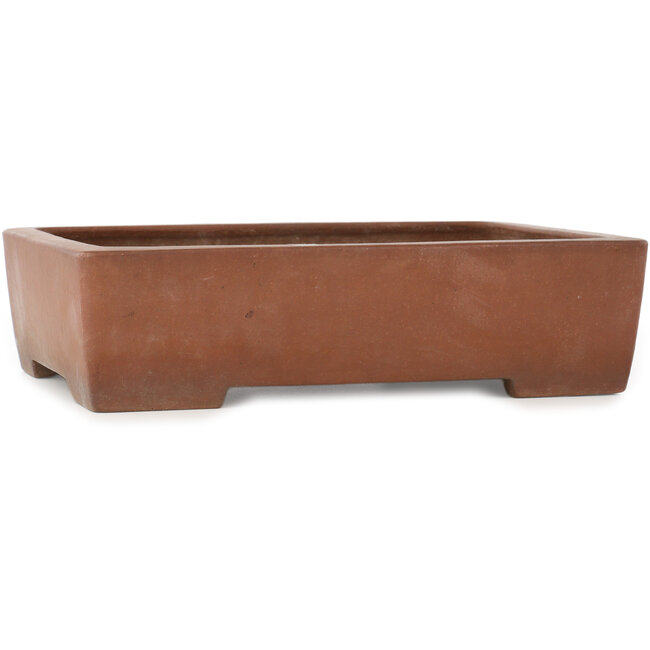 Rectangular unglazed bonsai pot by Kizan - 325 x 245 x 85 mm