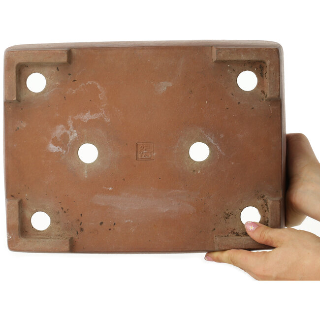 Rechthoekige ongeglazuurde bonsaipot van Kizan - 325 x 245 x 85 mm