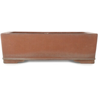 Kizan Maceta rectangular sin esmaltar para bonsái de 385 mm de Kizan, Tokoname, Japón