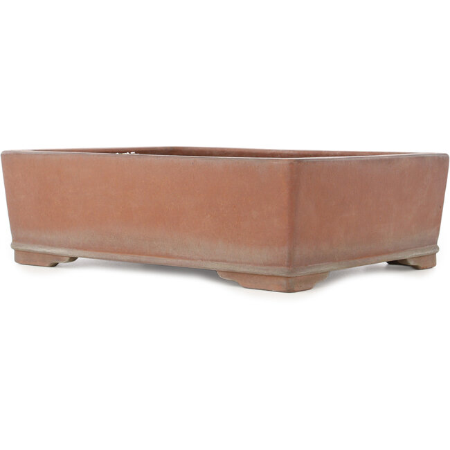 Rectangular unglazed bonsai pot by Kizan - 385 x 290 x 105 mm
