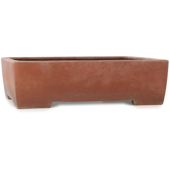Rectangular unglazed bonsai pot by Kizan - 382 x 300 x 95 mm