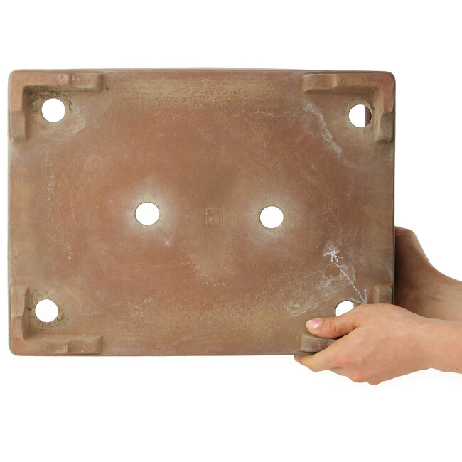 Rechthoekige ongeglazuurde bonsaipot van Kizan - 385 x 290 x 105 mm