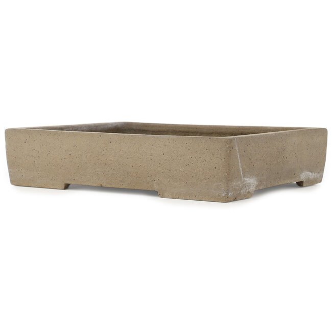 Rectangular unglazed bonsai pot by Hekisui - 345 x 278 x 75 mm