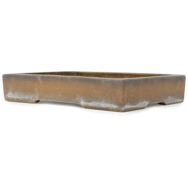 Rectangular unglazed bonsai pot by Shoko - 430 x 320 x 75 mm