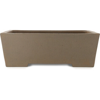  Yamaaki 395 mm rectangular unglazed bonsai pot by Yamaaki Koshosen (first generation), Tokoname, Japan