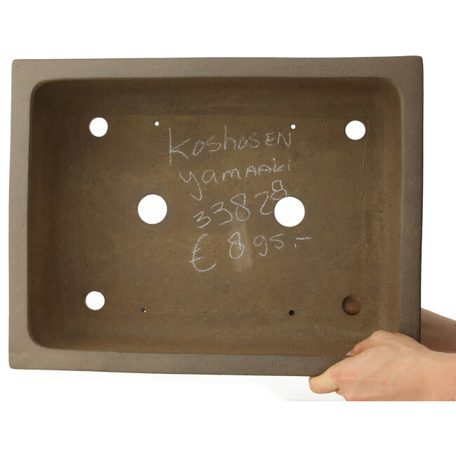 Maceta rectangular sin esmaltar para bonsái de Yamaaki Koshosen (primera generación) - 395 x 303 x 135 mm