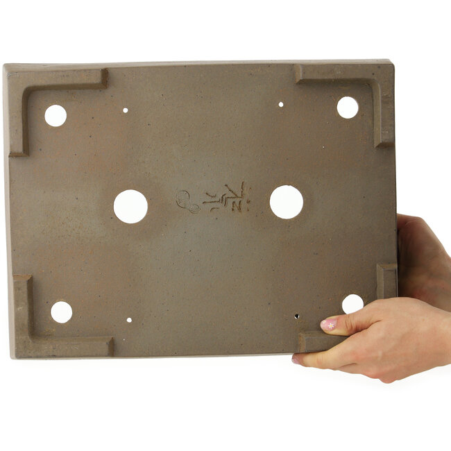 Pot à bonsaï rectangulaire non émaillé de Yamaaki Koshosen (première génération) - 395 x 303 x 135 mm