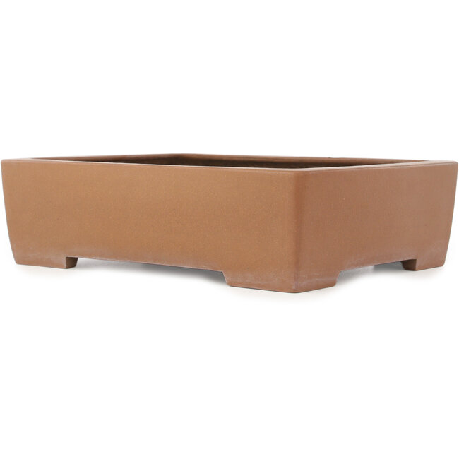 Rectangular unglazed bonsai pot by Kizan - 385 x 295 x 90 mm