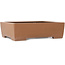 Rectangular unglazed bonsai pot by Kizan - 385 x 295 x 90 mm