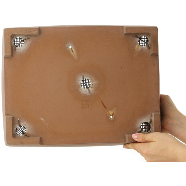 Pot à bonsaï rectangulaire non émaillé de Kizan - 385 x 295 x 90 mm