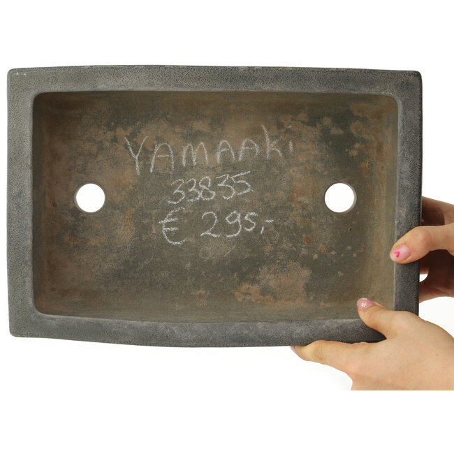 Vaso bonsai rettangolare non smaltato di Yamaaki - 320 x 218 x 100 mm