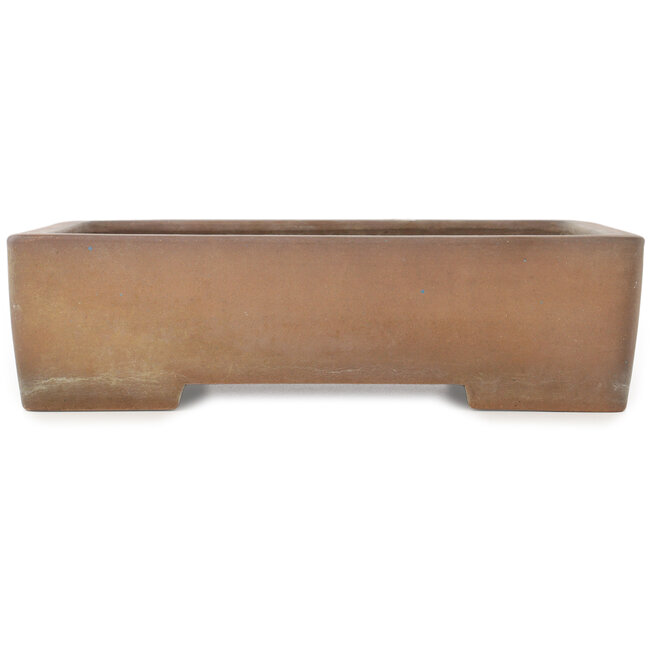 Rectangular unglazed bonsai pot by Sanpo - 340 x 258 x 90 mm