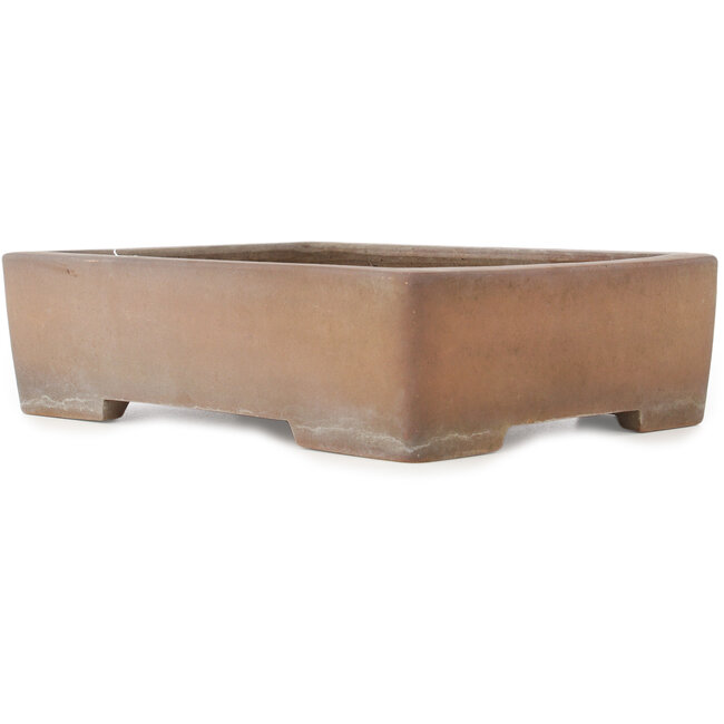 Rectangular unglazed bonsai pot by Sanpo - 340 x 258 x 90 mm