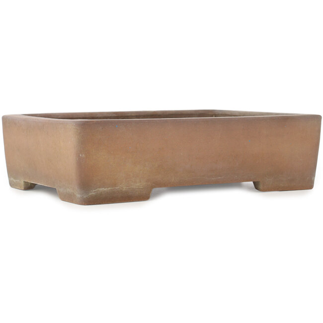 Rectangular unglazed bonsai pot by Sanpo - 340 x 258 x 90 mm