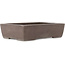 Rectangular unglazed bonsai pot by Yamaaki - 318 x 215 x 80 mm