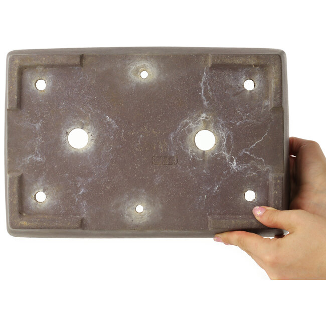 Pot à bonsaï rectangulaire non émaillé de Yamaaki - 318 x 215 x 80 mm