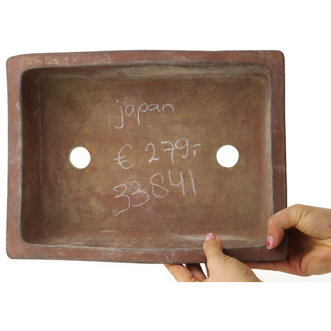 Maceta rectangular sin esmaltar para bonsái - 313 x 237 x 90 mm