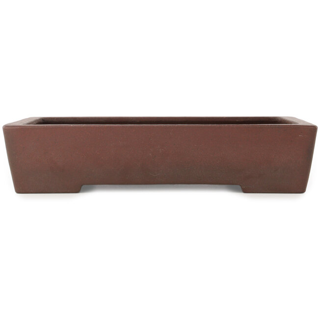 Rectangular unglazed bonsai pot by Yamaaki - 378 x 260 x 75 mm