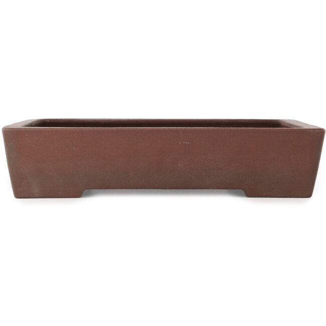 Rectangular unglazed bonsai pot by Yamaaki - 378 x 260 x 75 mm