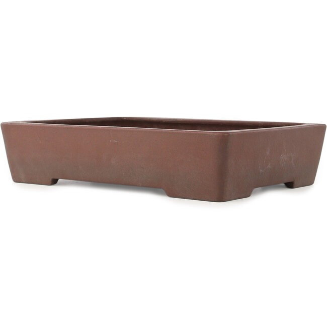 Rectangular unglazed bonsai pot by Yamaaki - 378 x 260 x 75 mm